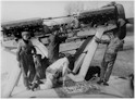 Detail of the SM55 engines being checked prior to take off